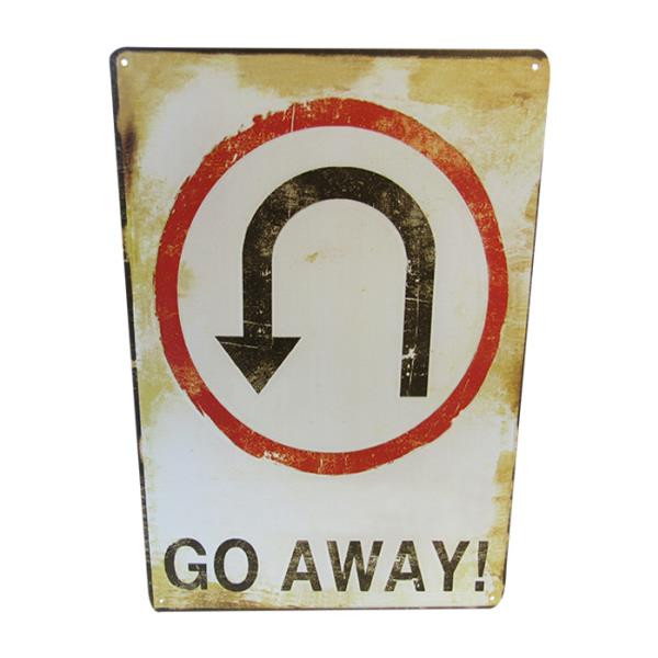 retro vintage style tin sign - go away