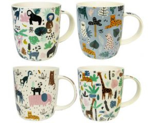 Jungle themed Coffee Mugs - 4 in the collection