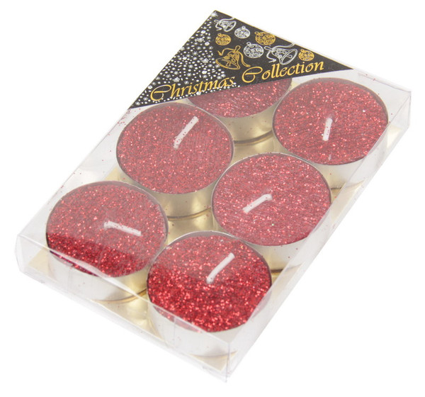 Christmas tealights - glitter red