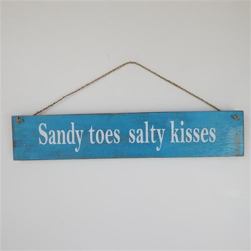 Sandy toes salty kisses hanging sign
