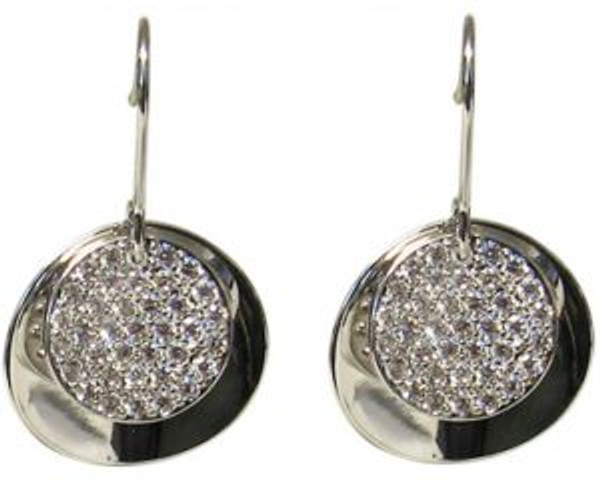 diamante circle on plain circle from hook earring