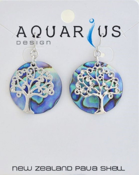 Paua Tree of Life Earrings