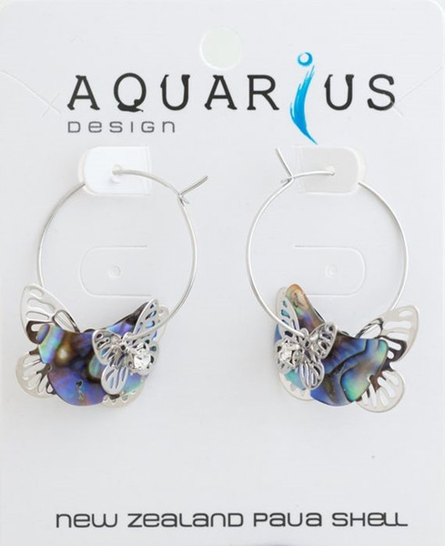 Paua Multi Butterfly Hoop Earrings