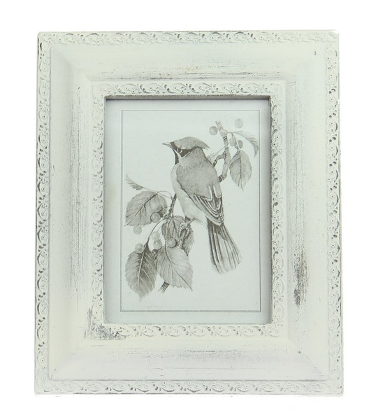 Photoframe for 5 x 7 photo shabby chic finish in antique whitw