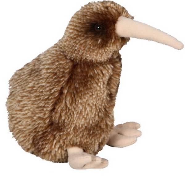 NZ Native, Brown Kiwi soft toy with sound 15cm