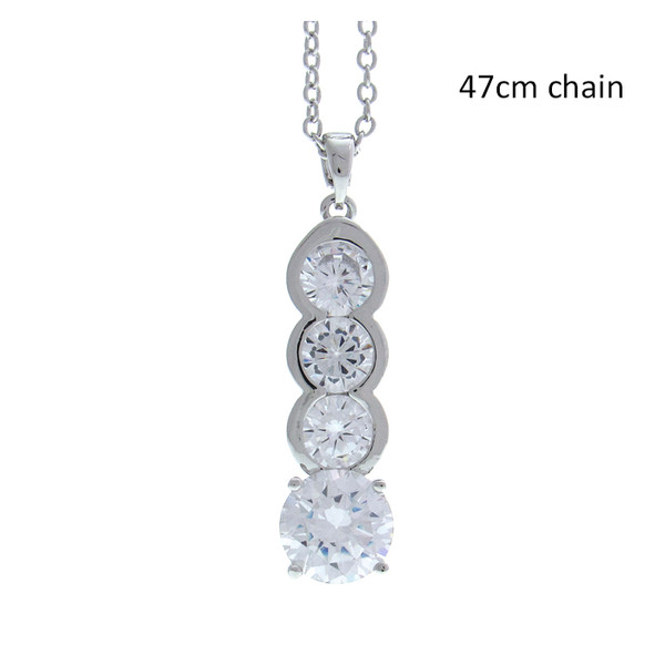 Necklace with four crystals pendant
