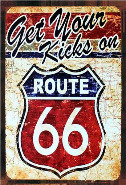 retro style tin sign - Kicks on Route 66