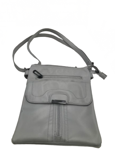 Grey shoulder bag with front pocket - Adore Collection