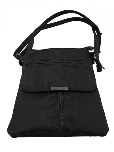 【MUCENT】 AMANDA FRONT POKET SHOULDER BAG UNISEX / 追跡付 Black shoulder bag with front pocket - Adore Collection