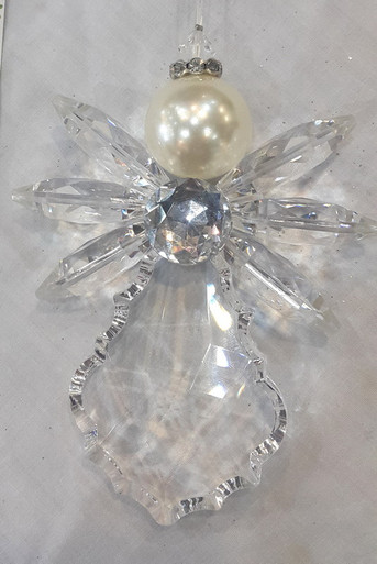 Hanging Clear multi wing angel with faux pearl detail - Adore Collection