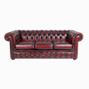 Chesterfield 3 Seater Sofa Oxblood Leather