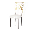 Chameleon Chair Gold & Bronze with Brown Legs