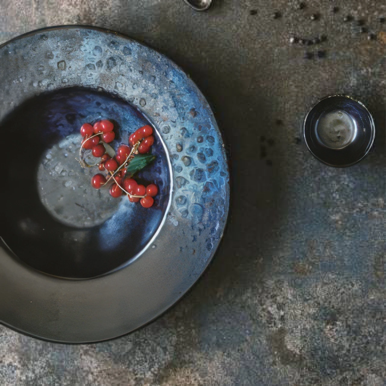 Phobos black and blue reactive crockery collection