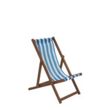 Traditional Wooden Deckchair Blue and White