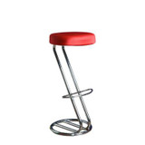 Zeus Bar Stool with Red Pad Cover