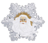 Large Hanging Snowflake with Santa's Face