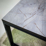 Flow Carrara Silver Marble Effect Round Dining Table - 5.9ft