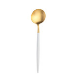 Goa White & Gold Dessert Spoon (Case Size 1)