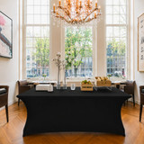 Spandex for 6ft Trestle Table Black
