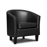 Black Leather Tub Chair