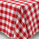 Red Gingham Tablecloth 70in x 144in