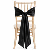 Satin Chair Tie / Table Runner Black