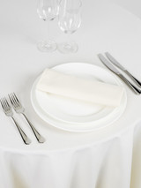 Signature Linen Tablecloth Ivory Round 132in
