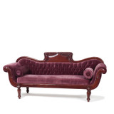 Georgian Scroll End Sofa Burgundy