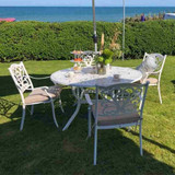 Oxford Silk White 4 Seater Set