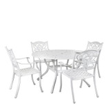 Oxford Silk White 4 Seater Set