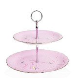Afternoon Tea Stand Pink (2 Tier) (Pack Size 1)