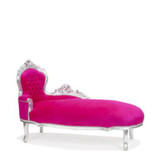 Chaise Longue Hot Pink with Silver Leaf Trim