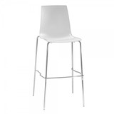 Milan High Back Bar Stool - White