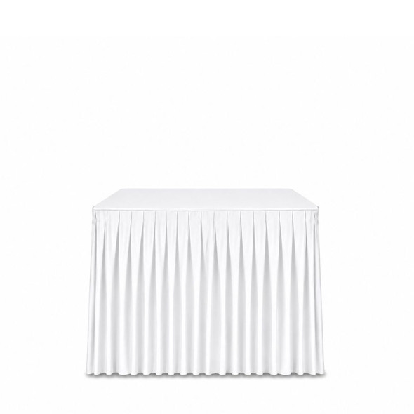 Linen Table Skirting White 9ft