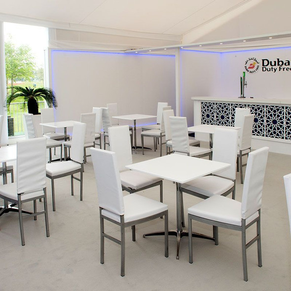 White Square Pod Table