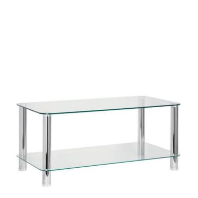 Kodeta Glass Coffee Table - with shelf