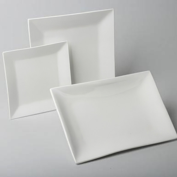 White Square Dinner Plate 25cm (Pack size 10) - Flat