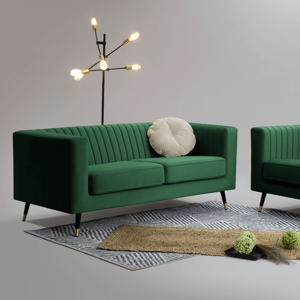 Capri 2 Seater Sofa Dark Green