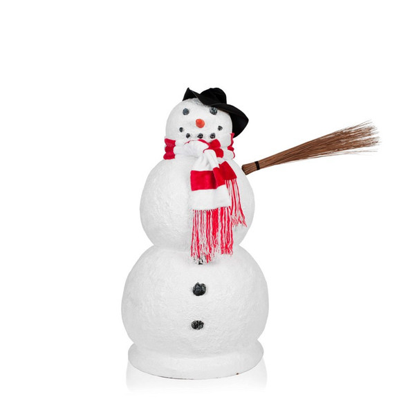 Small Snowman with Hat, Twig and Scarf
