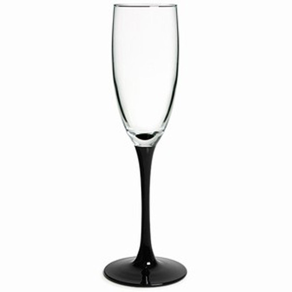 Black Stem Champagne Flute 4oz (Case Size 1)