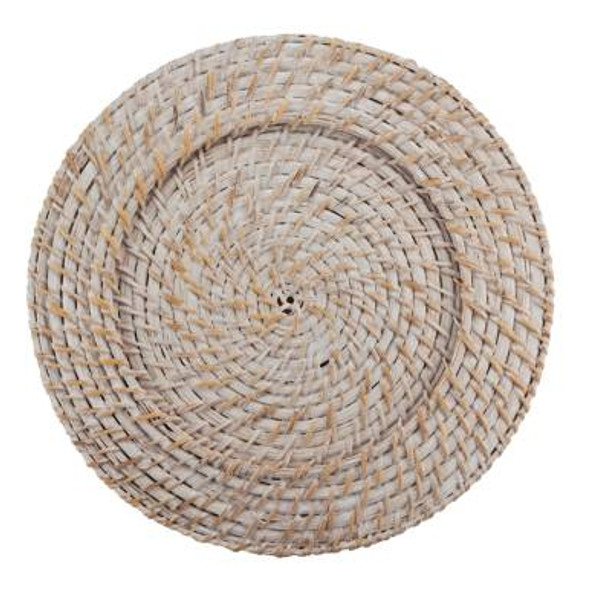 Rattan Charger Plate - White 32cm (Pack Size 1)