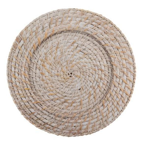 Rattan Charger Plate - White 32cm (Pack Size 1)