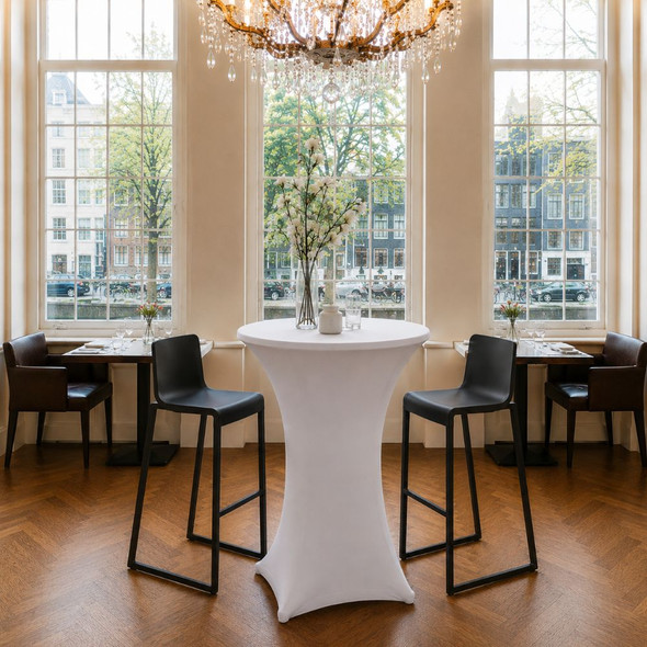 Spandex White Pod Table Cover