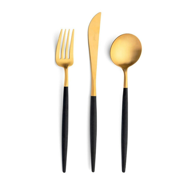 Goa Black & Gold Dessert Spoon (Pack Size 1)