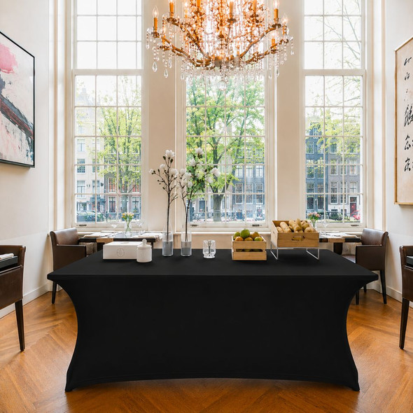 Spandex for 6ft Trestle Table Black