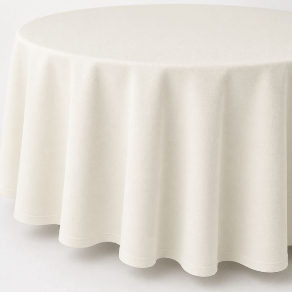 Round Linen Table Cloth Ivory - 118in