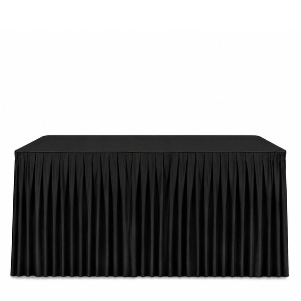 Linen Table Skirting Black 21ft