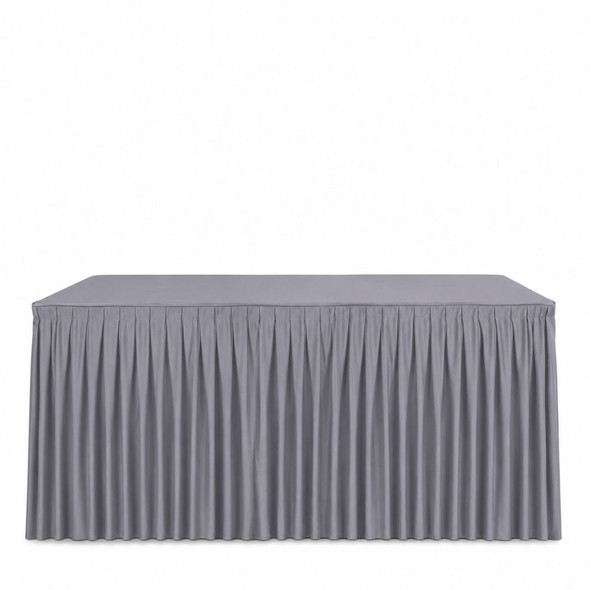 Linen Table Skirting Grey 21ft