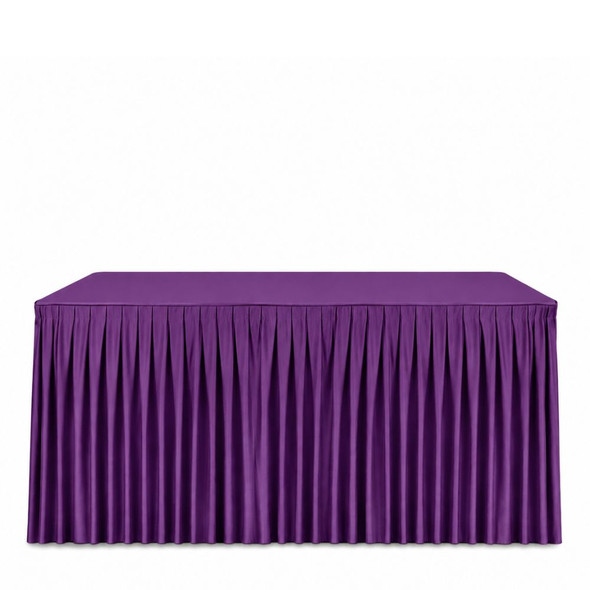 Linen Table Skirting Purple 21ft