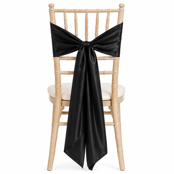 Satin Chair Tie / Table Runner Black
